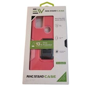 Electronic World Moto G Play 2023 Case Pink New Ring Stand Magnetic 13ft Drop